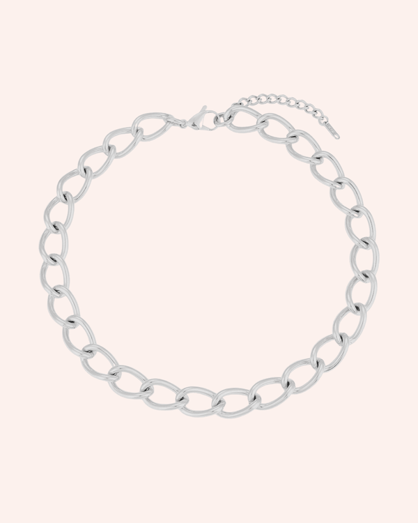 COLLAR CADENA THICK PLATA