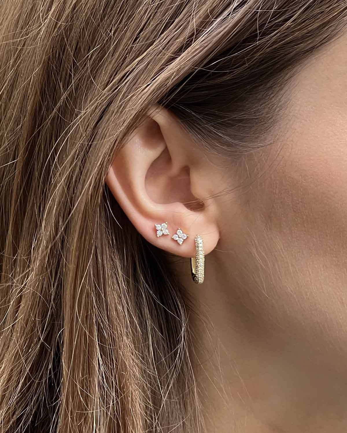 PENDIENTES SQUARE ZIRCON PLATA