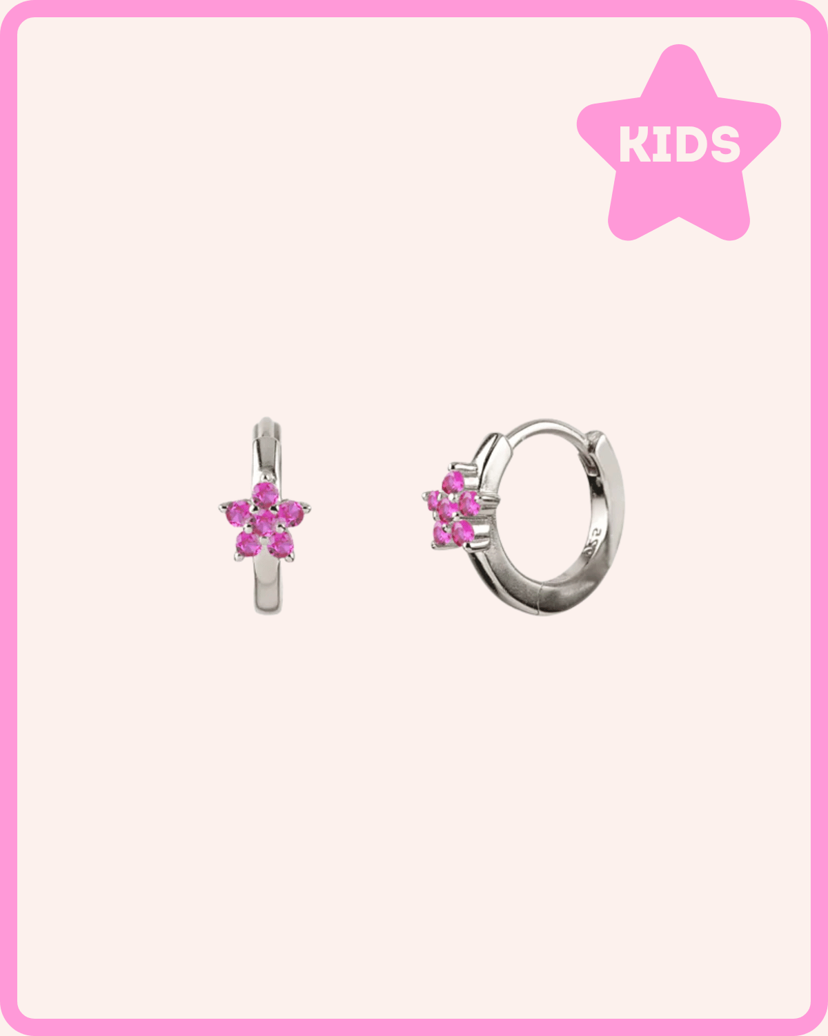 PENDIENTES AROS JULIA PINK PLATA