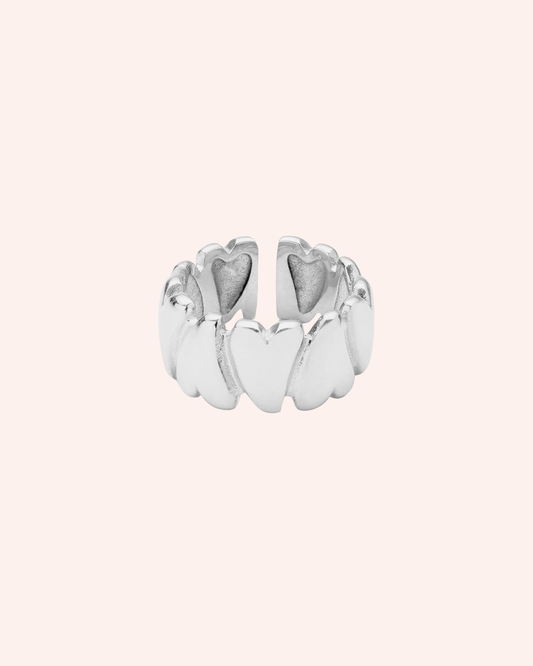ANILLO MULTI HEART PLATA