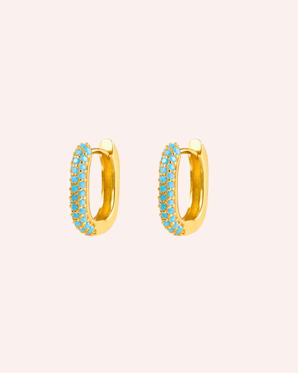 PENDIENTES SQUARE ZIRCON TURQUOISE