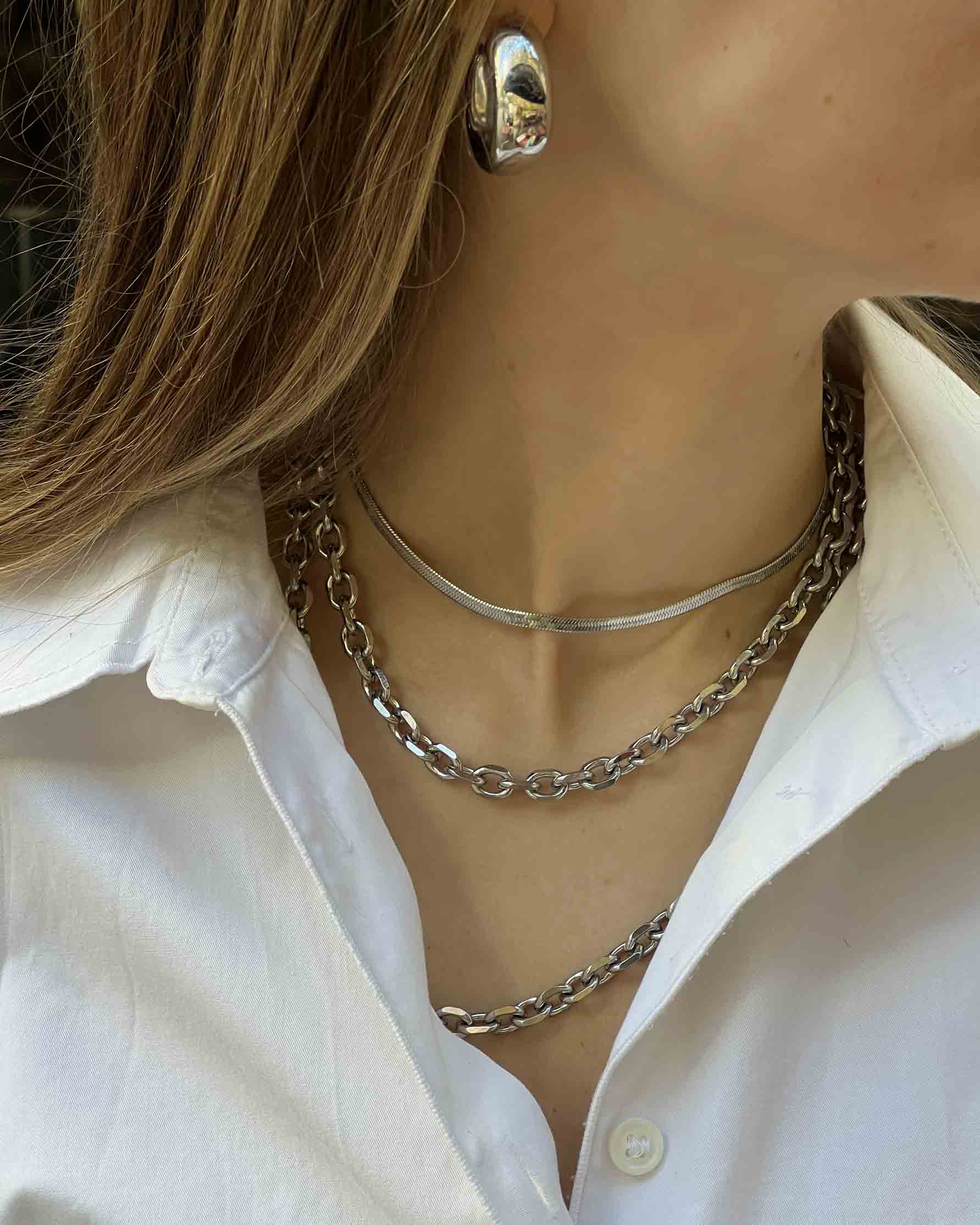 COLLAR CHUNKY PLATA