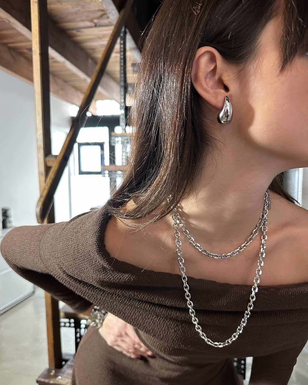 COLLAR CHUNKY PLATA