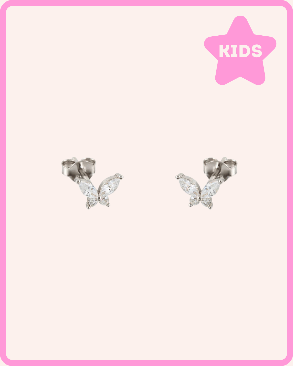 PENDIENTES MARIPOSA WHITE PLATA