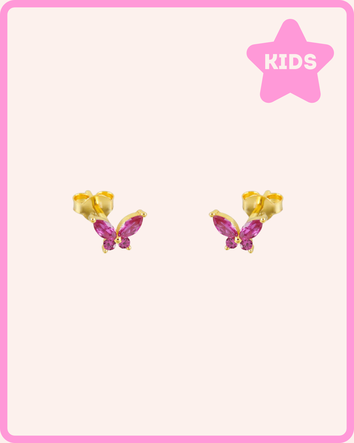 PENDIENTES MARIPOSA PINK ORO
