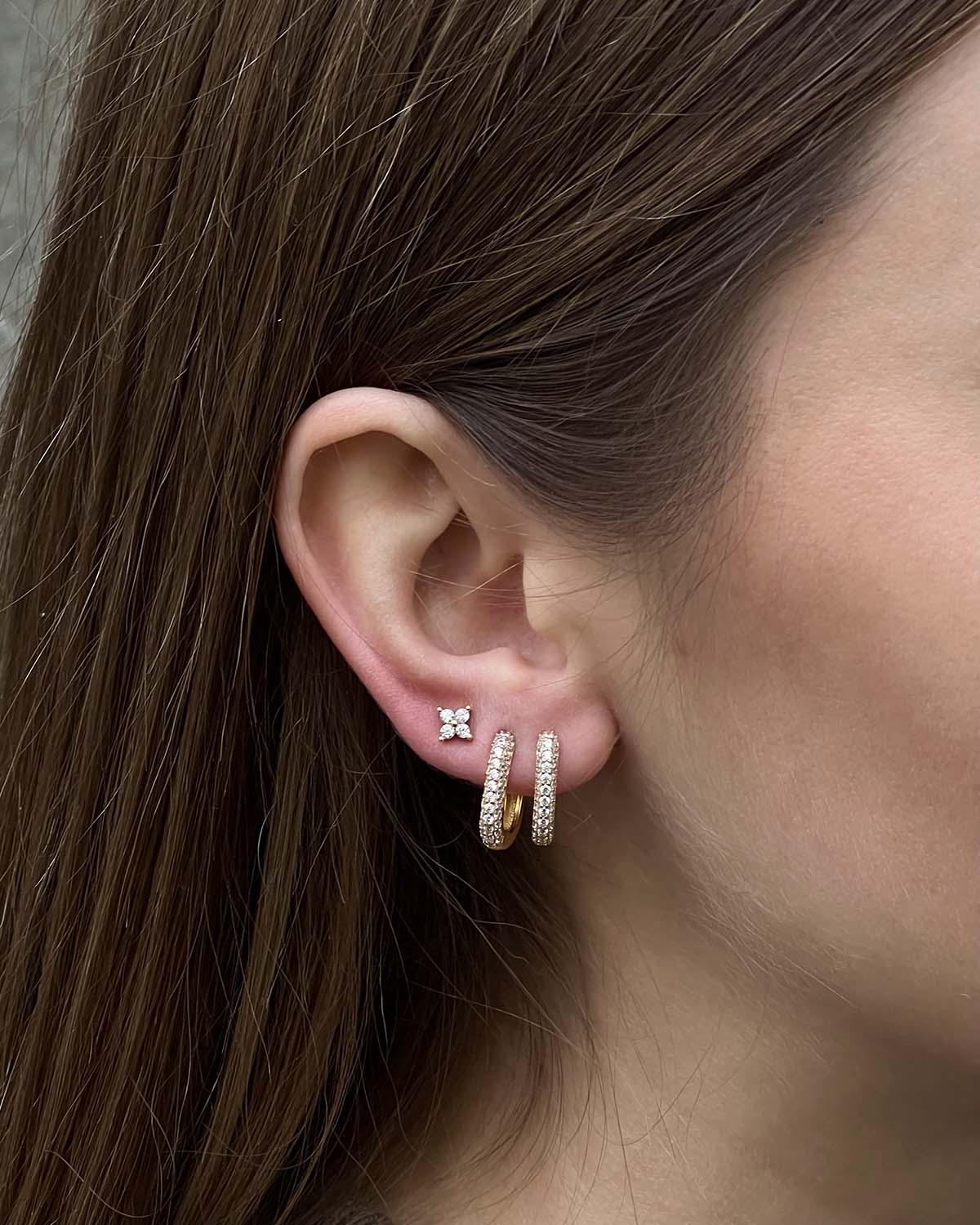 PENDIENTES SQUARE ZIRCON PLATA