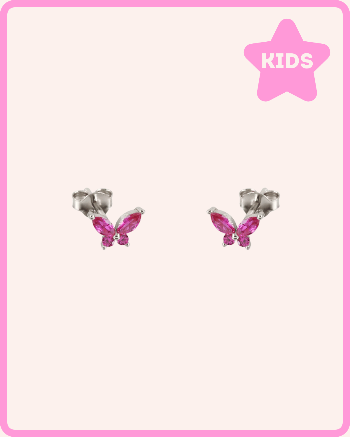 PENDIENTES MARIPOSA PINK PLATA