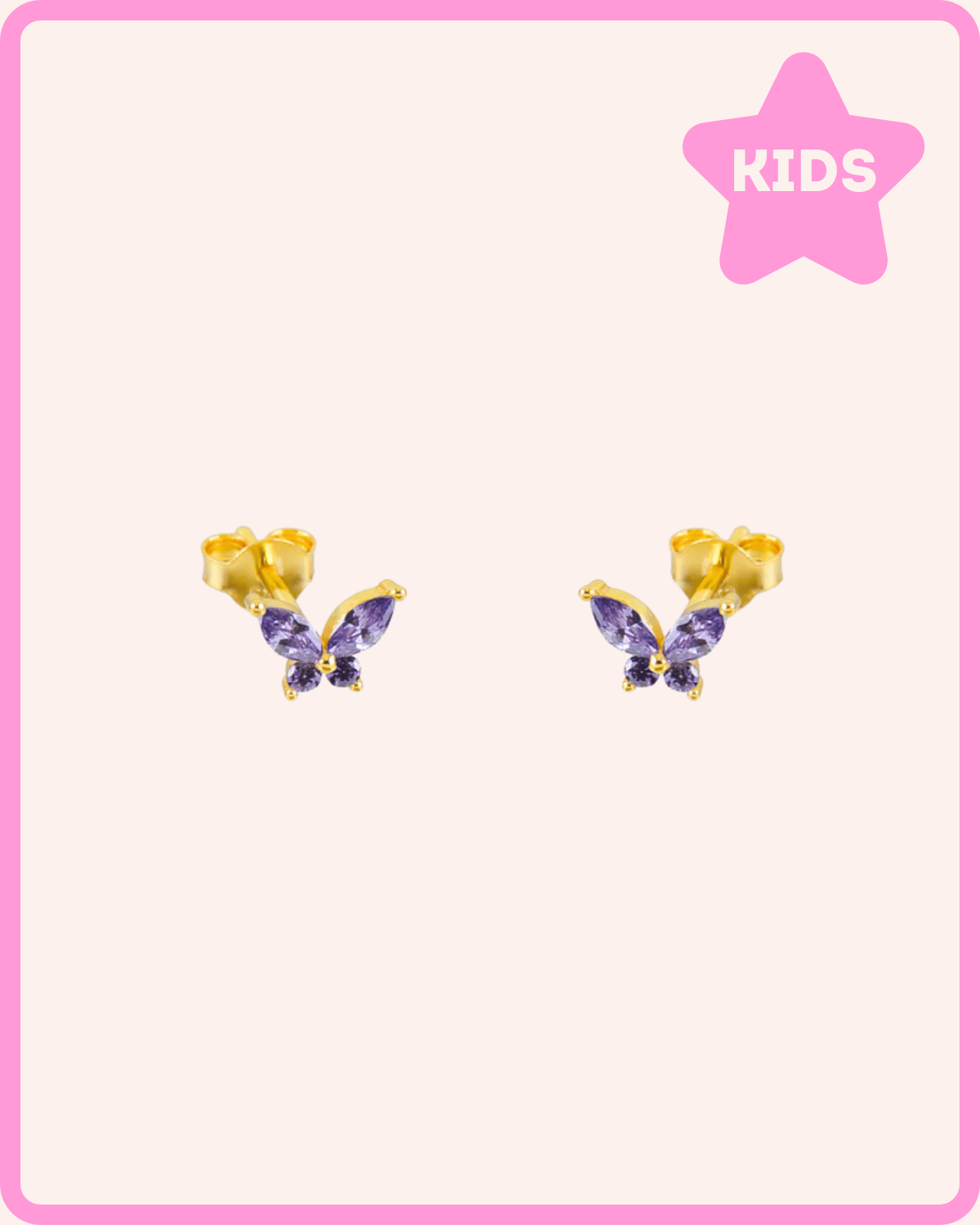 PENDIENTES MARIPOSA LILA ORO