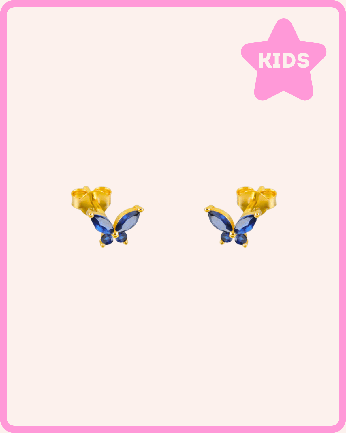 PENDIENTES MARIPOSA DARK BLUE ORO