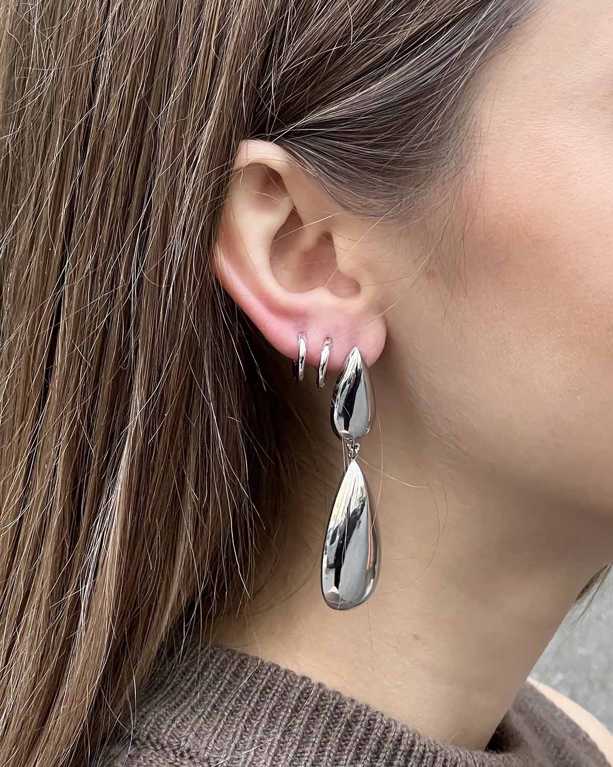 PENDIENTE BASIC THIN PLATA