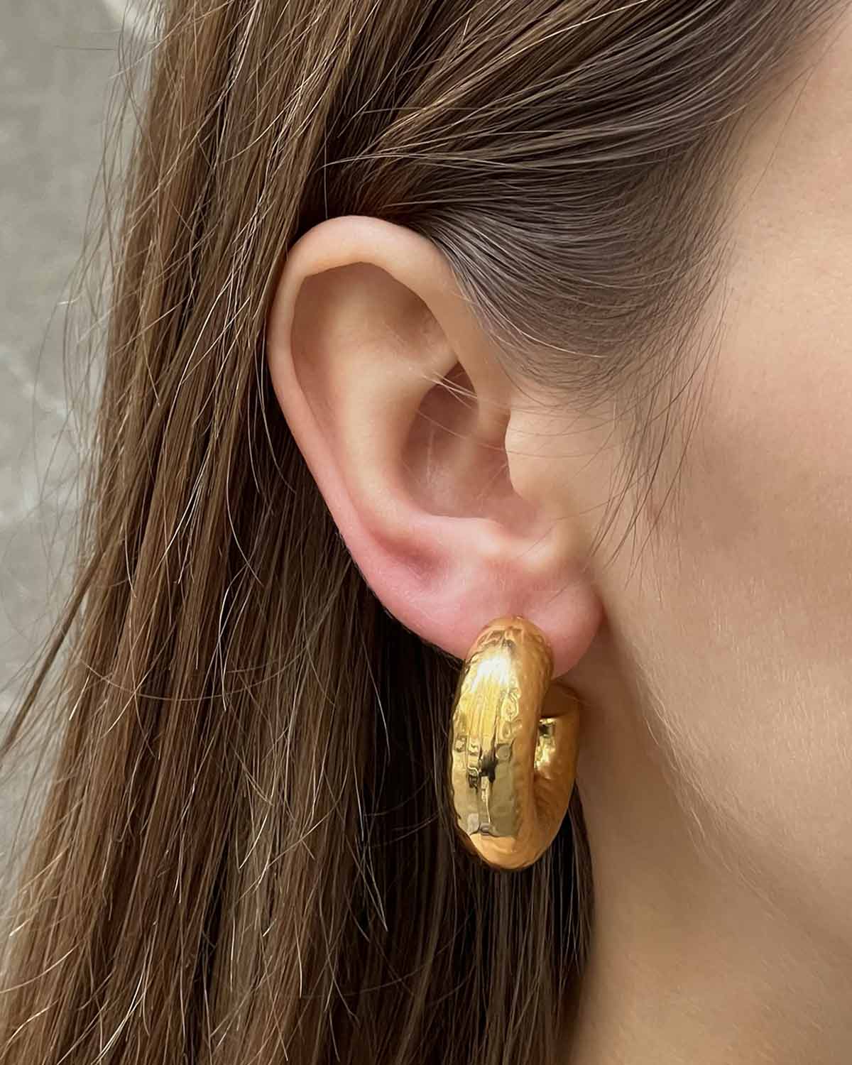 PENDIENTES AROS HAMMERED