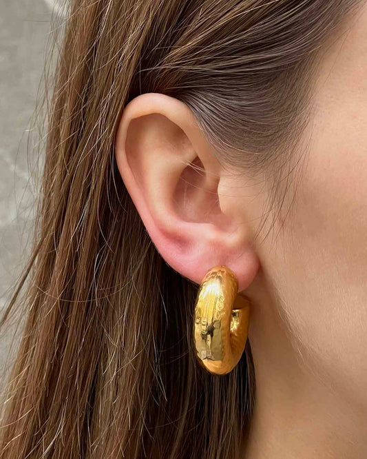 PENDIENTES AROS HAMMERED