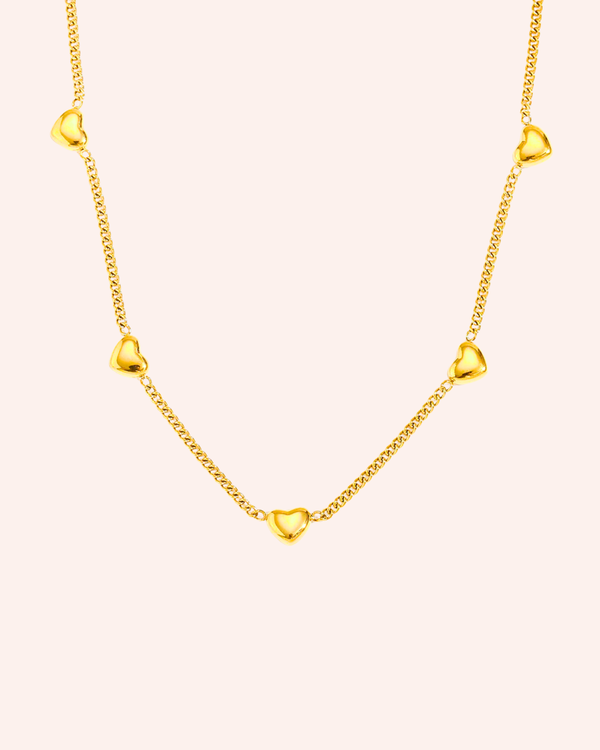 COLLAR HEARTS ORO