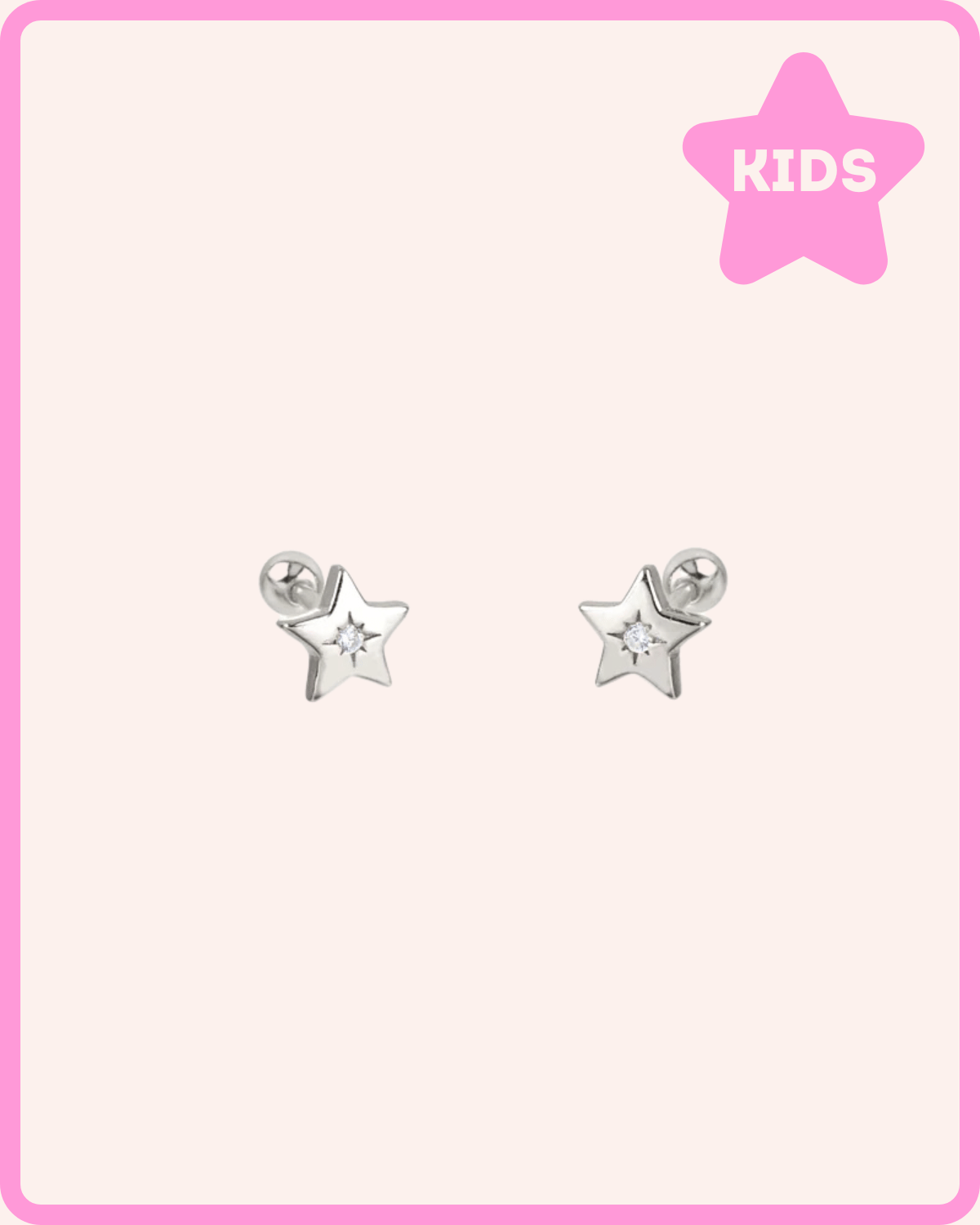 PENDIENTES BABY STAR DIAMOND PLATA