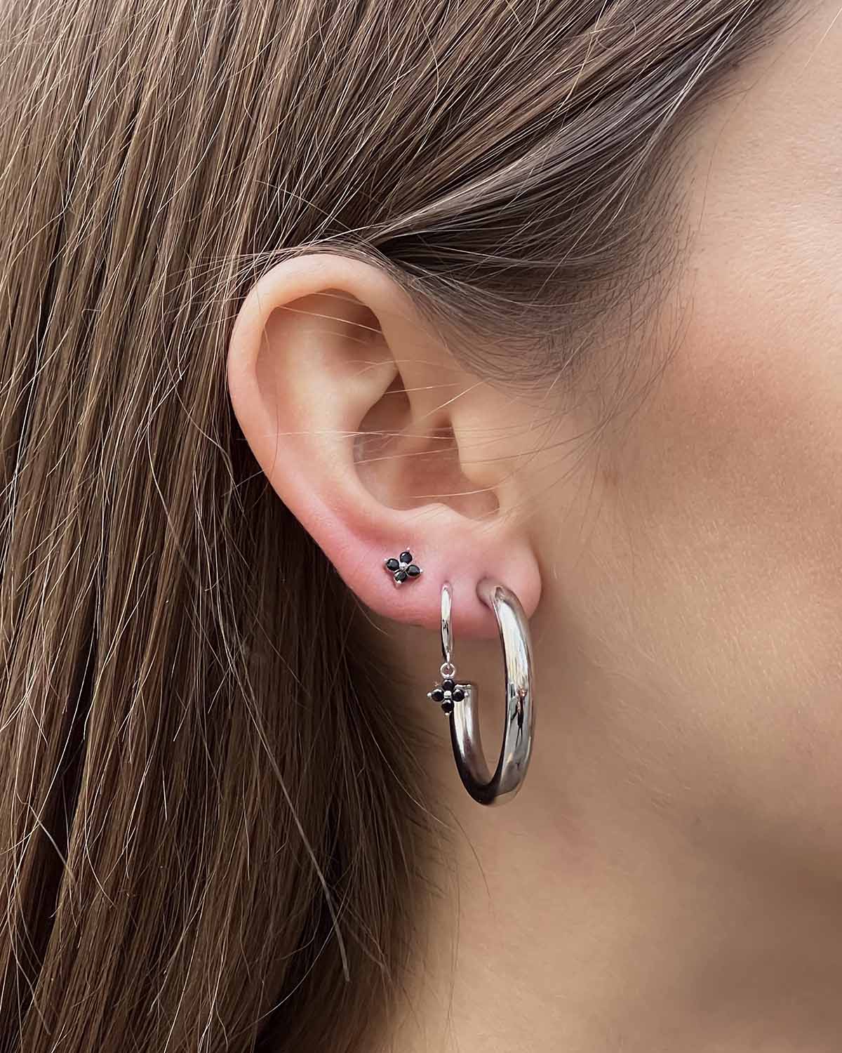 PENDIENTES AROS COSI 25MM PLATA