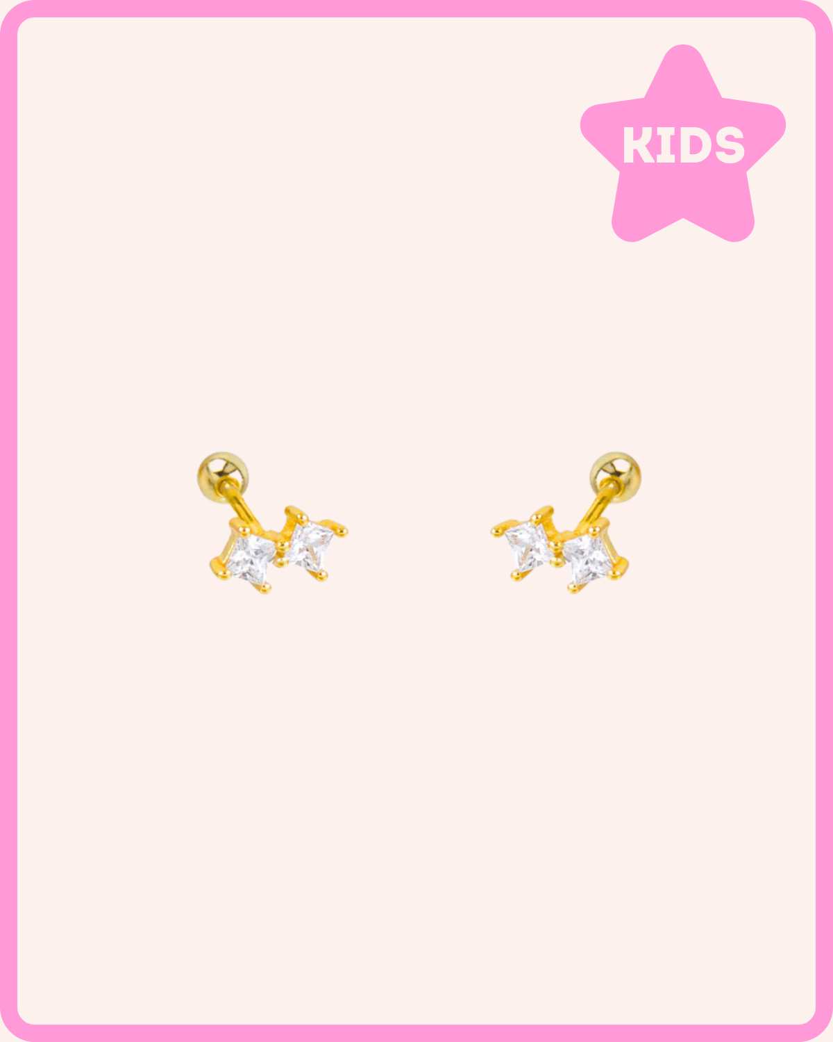 PENDIENTES BABY DOUBLE DIAMOND ORO