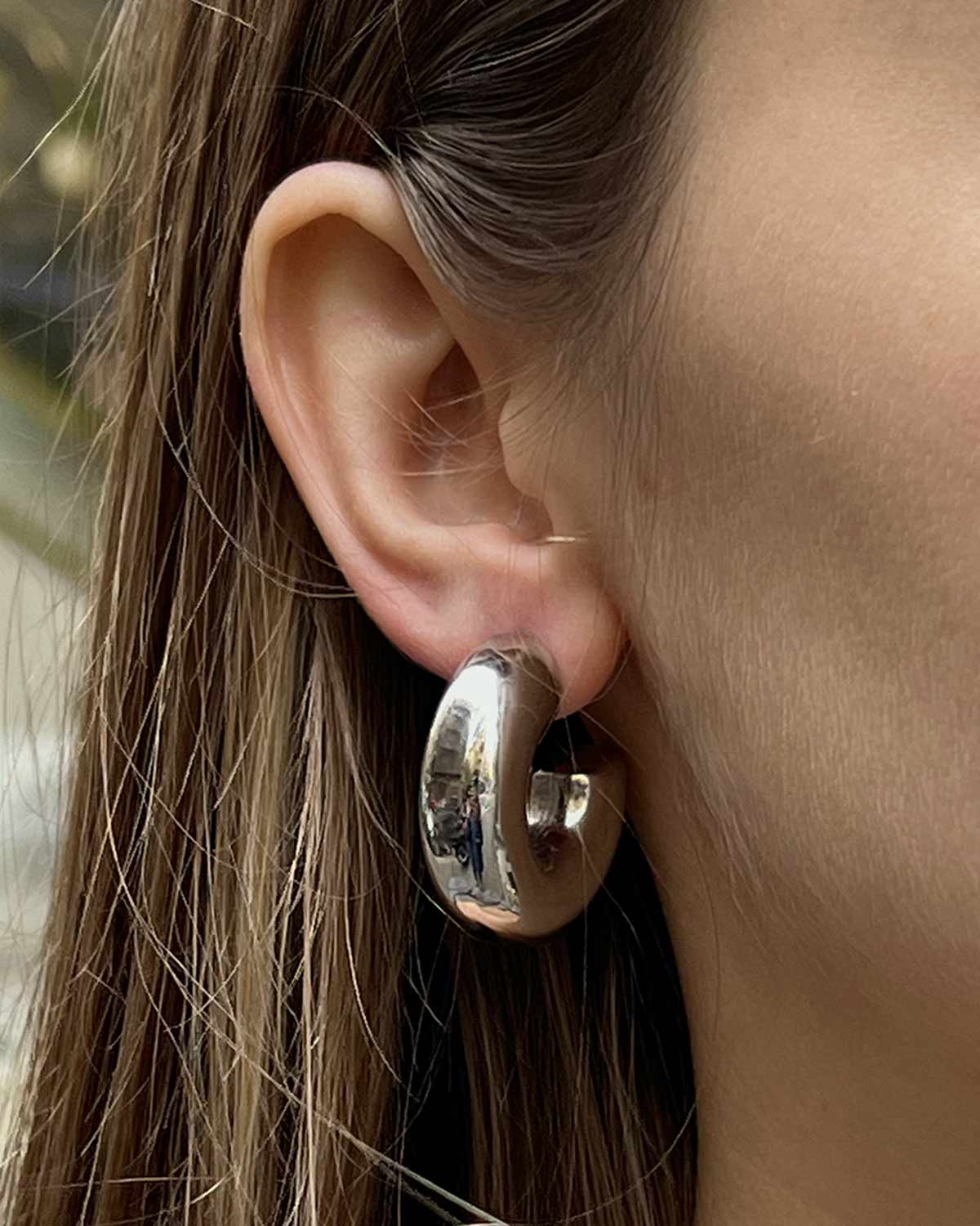 PENDIENTES AROS THICK PLATA