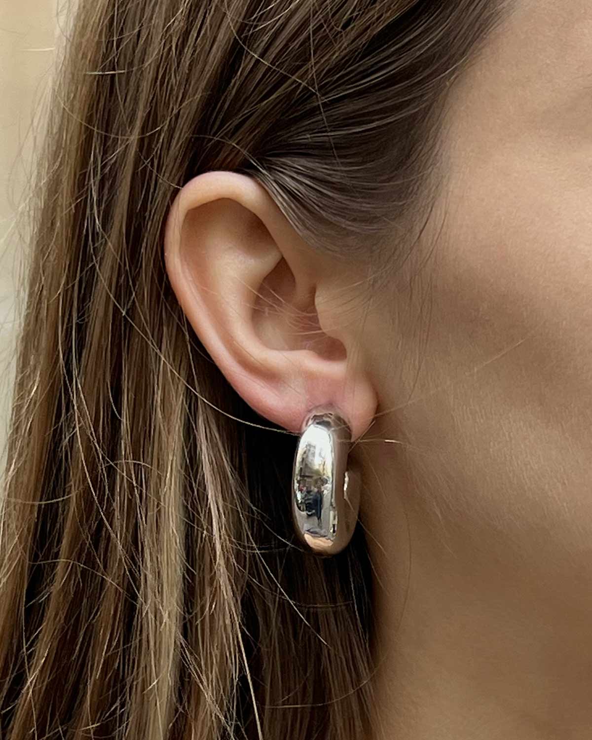 PENDIENTES AROS THICK PLATA