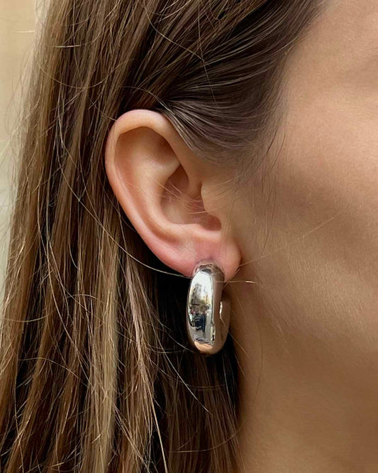 PENDIENTES AROS THICK PLATA
