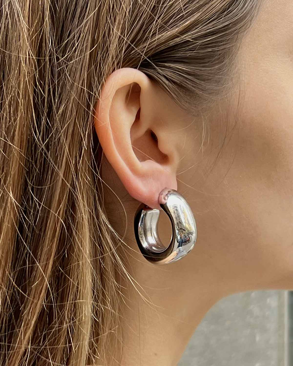 PENDIENTES AROS CUBE PLATA