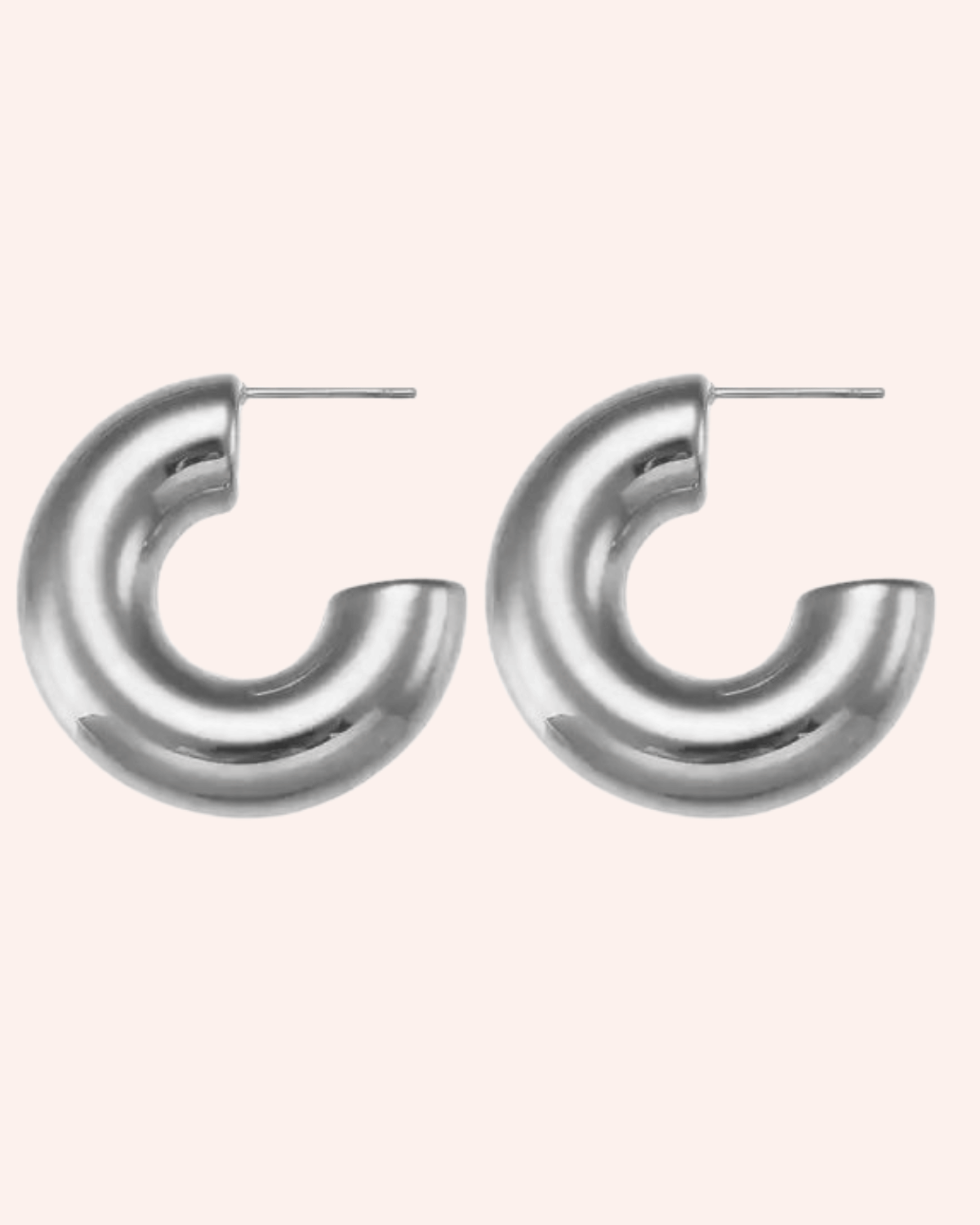 PENDIENTES AROS PLATA THICK XL