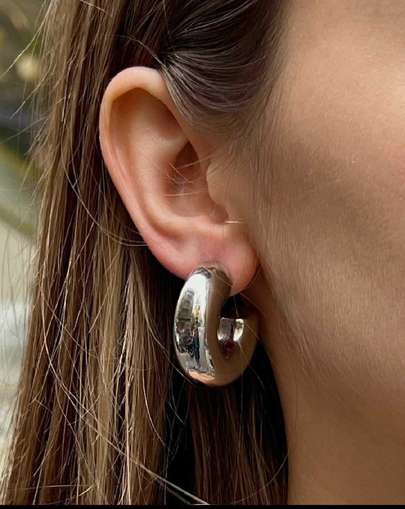 PENDIENTES AROS PLATA THICK XL