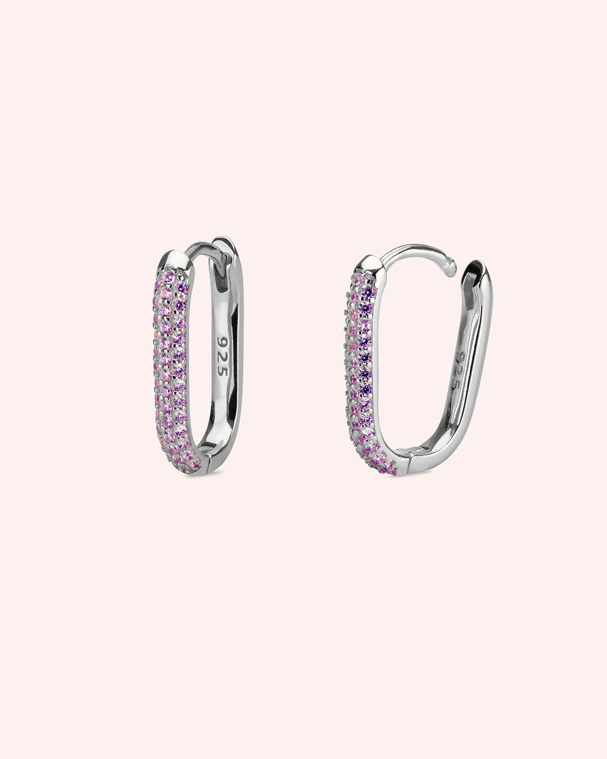 PENDIENTES SQUARE ZIRCON PURPLE PLATA