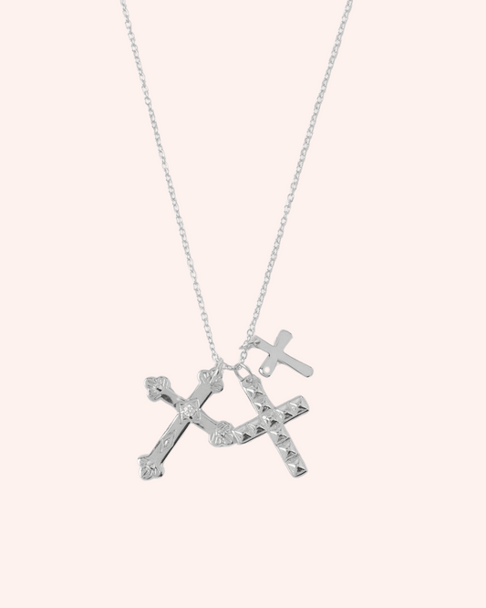 COLLAR CROSSES PLATA