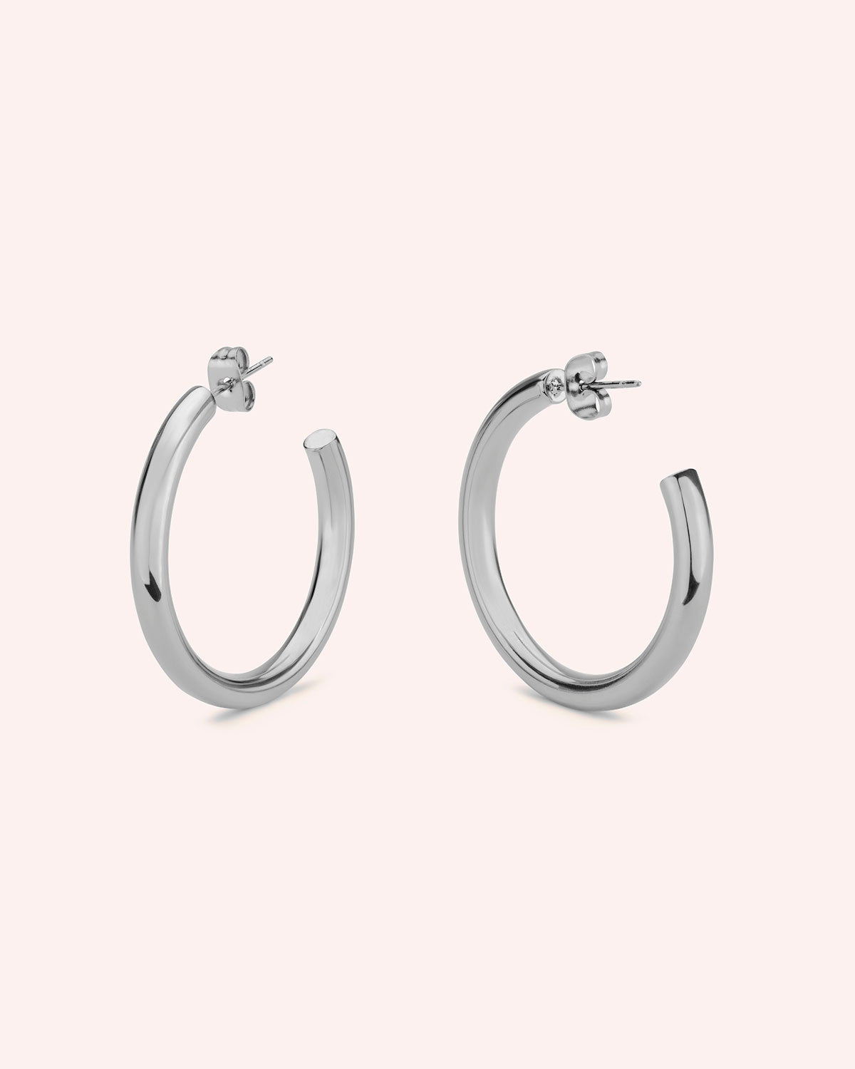 PENDIENTES AROS COSI 35MM PLATA