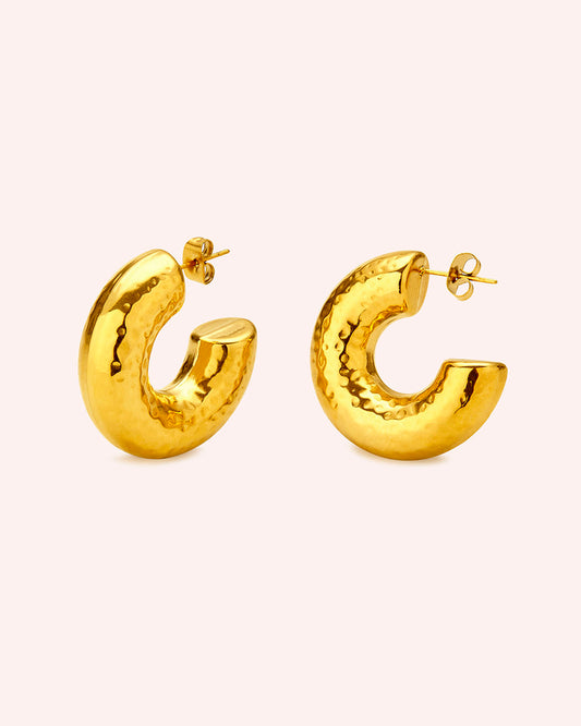 PENDIENTES AROS HAMMERED
