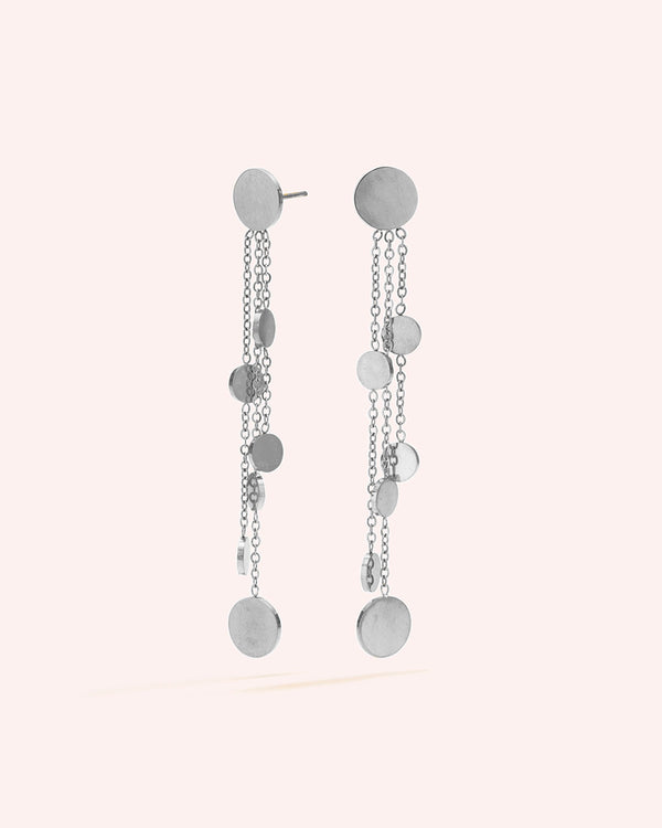 PENDIENTES LONG CIRCLES PLATA