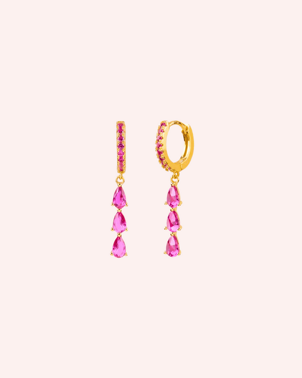 PENDIENTES TRIDROP PINK