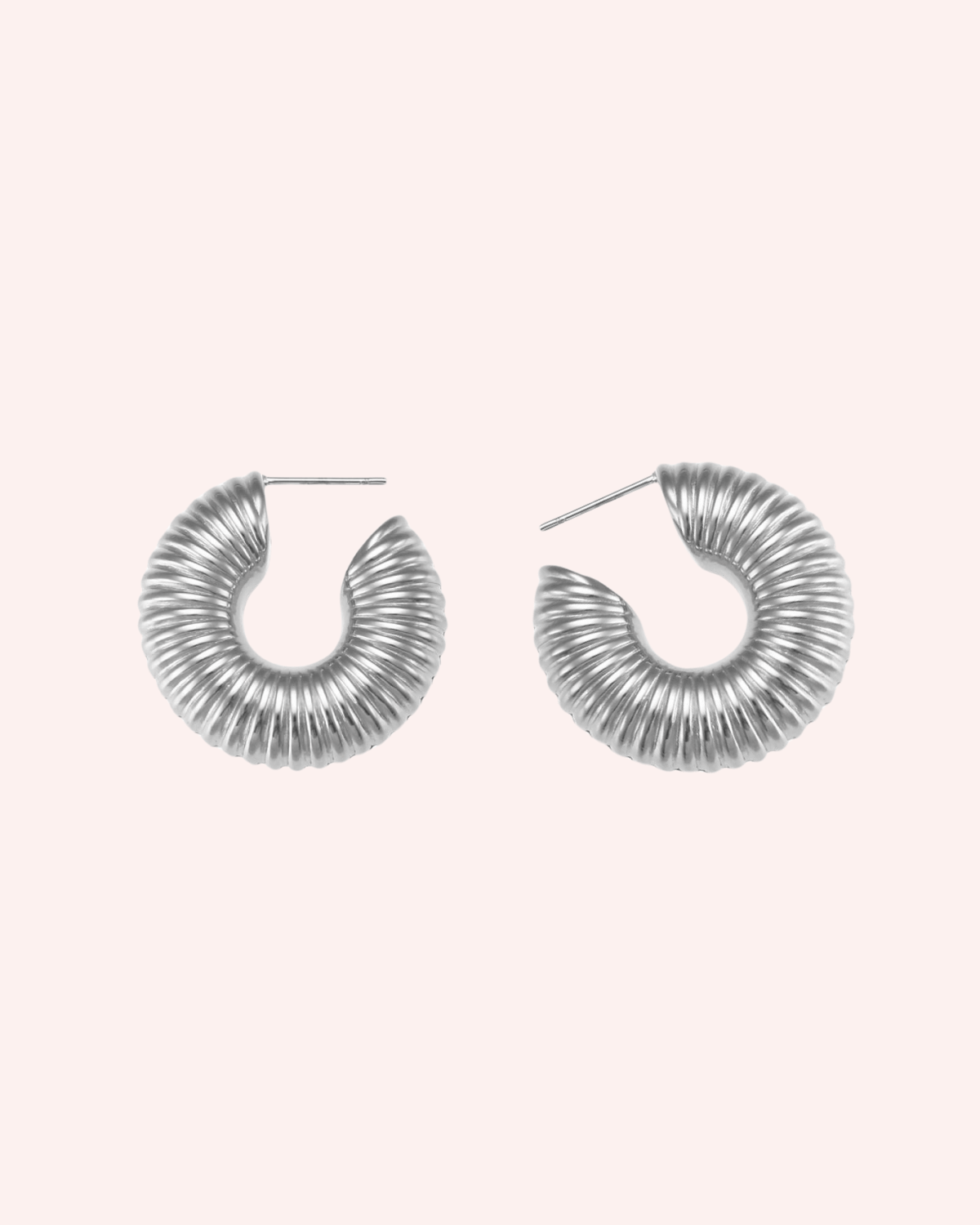 PENDIENTES AROS STRIPES PLATA