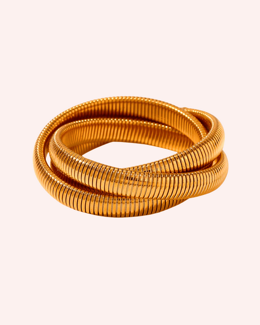 PULSERA CLAUDIA TRIPLE ORO